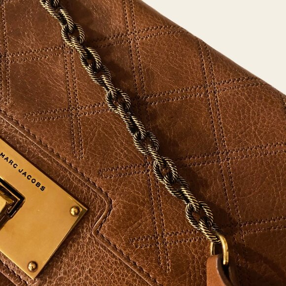 Marc Jacobs Quilted Brown Envelope Clutch Bag - Picture 7 of 10